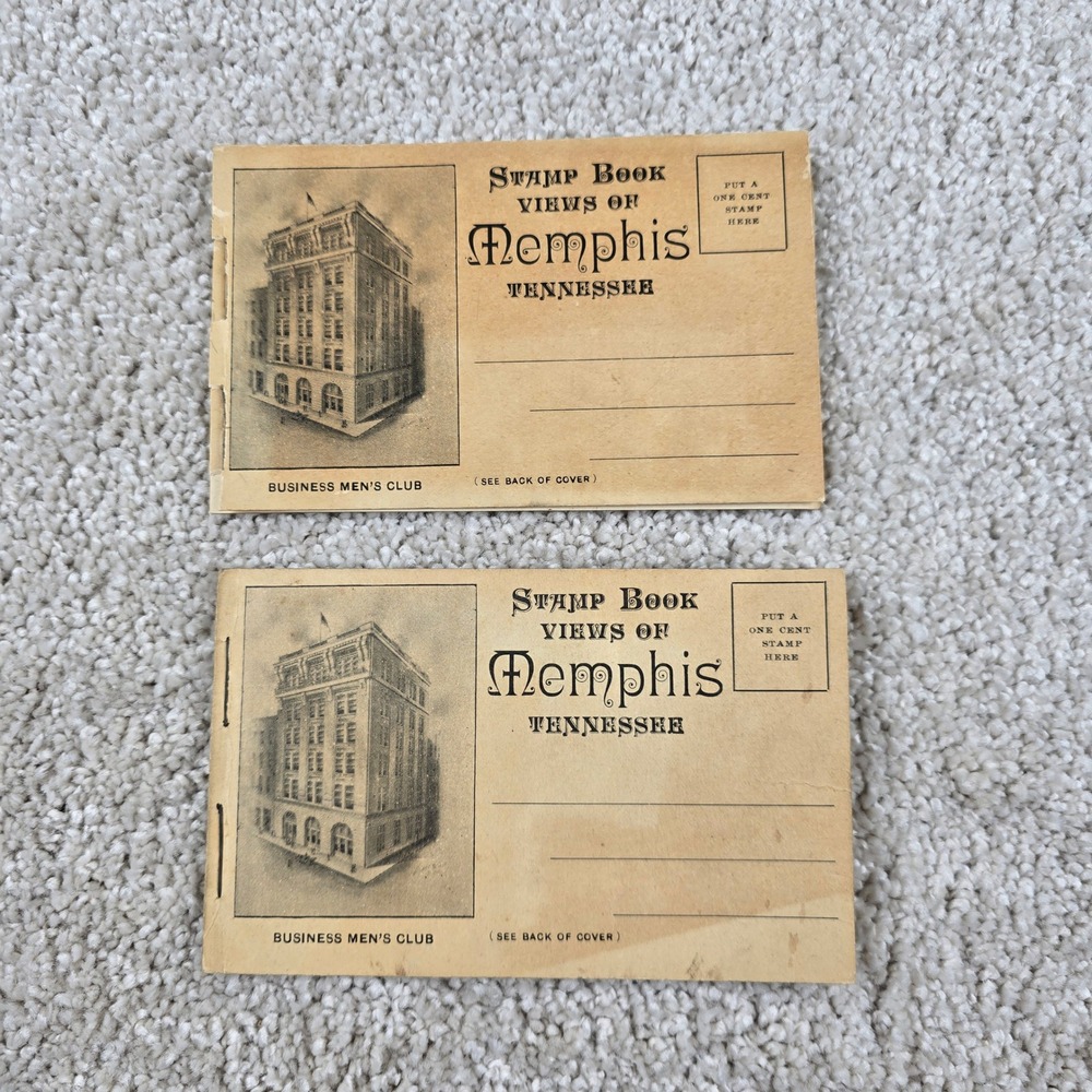 Business‎ Men's Club Antique Bry's Stamp Book Views of Memphis TN Ephemera